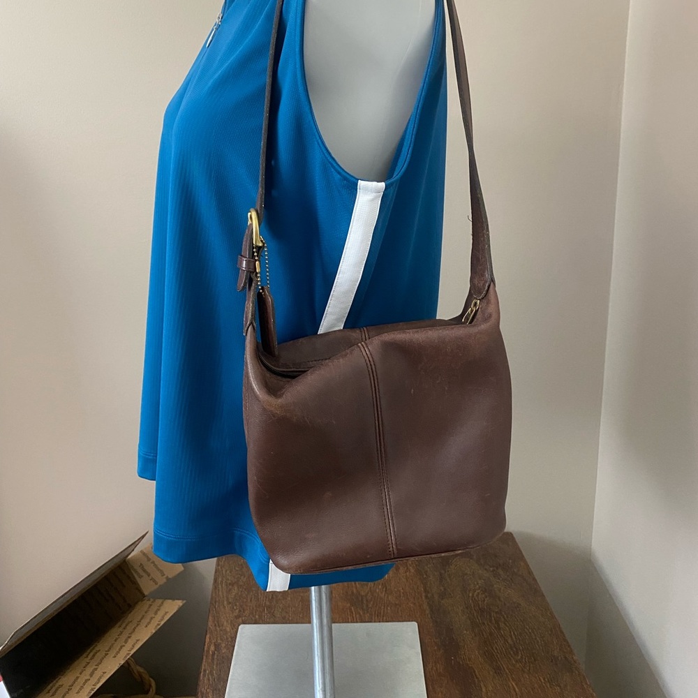 Coach Vintage Brown Mini Bucket Zip Bag Hobo 4148